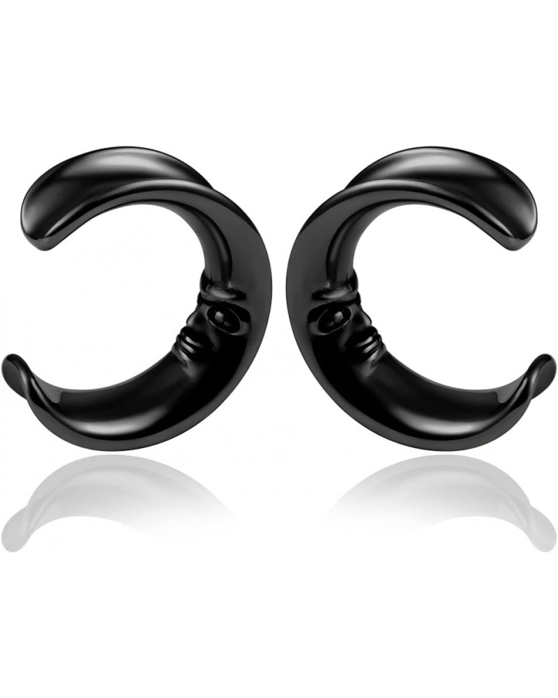 2PCS Cool Moon Opening Hypoallergenic Stainless Steel 0g 2g Plugs Ear Gauges Tunnels Piercing Expander Stretchers Fashion Bod...