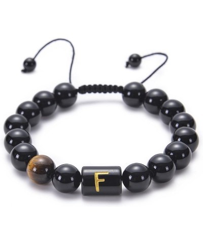 Adjustable Bracelet Men, Bracelet for Teens Tiger-Eye Adjustable Beads with Letter A Bracelet Bead No-Clasp-Type F $9.68 Brac...