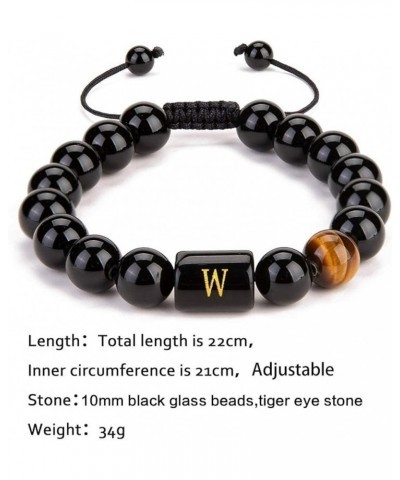 Adjustable Bracelet Men, Bracelet for Teens Tiger-Eye Adjustable Beads with Letter A Bracelet Bead No-Clasp-Type F $9.68 Brac...