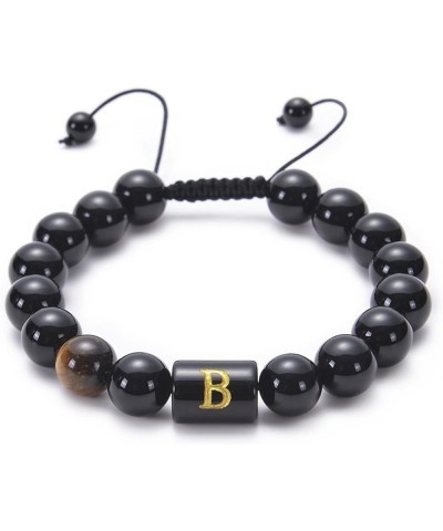 Adjustable Bracelet Men, Bracelet for Teens Tiger-Eye Adjustable Beads with Letter A Bracelet Bead No-Clasp-Type F $9.68 Brac...