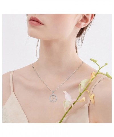 Letter Initial Necklaces for Women 925 Sterling Silver Cubic Zirconia Hanging A-Z Alphabet Pendant Jewelry Y $19.80 Necklaces