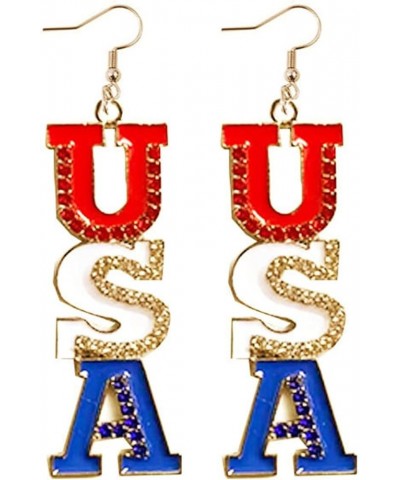 American Flag Earrings for Women Girls 4th of July Patriotic Independence Day Red White Blue Star Heart Wing Boot USA Drop Da...