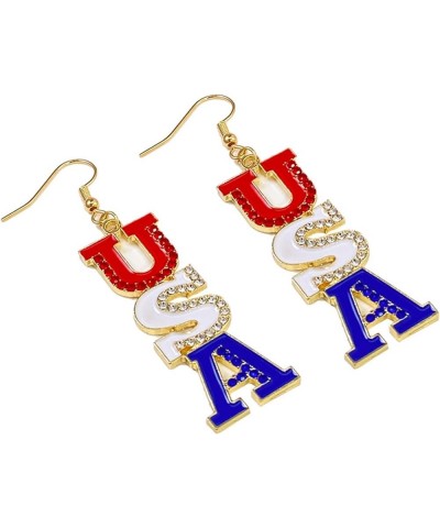 American Flag Earrings for Women Girls 4th of July Patriotic Independence Day Red White Blue Star Heart Wing Boot USA Drop Da...