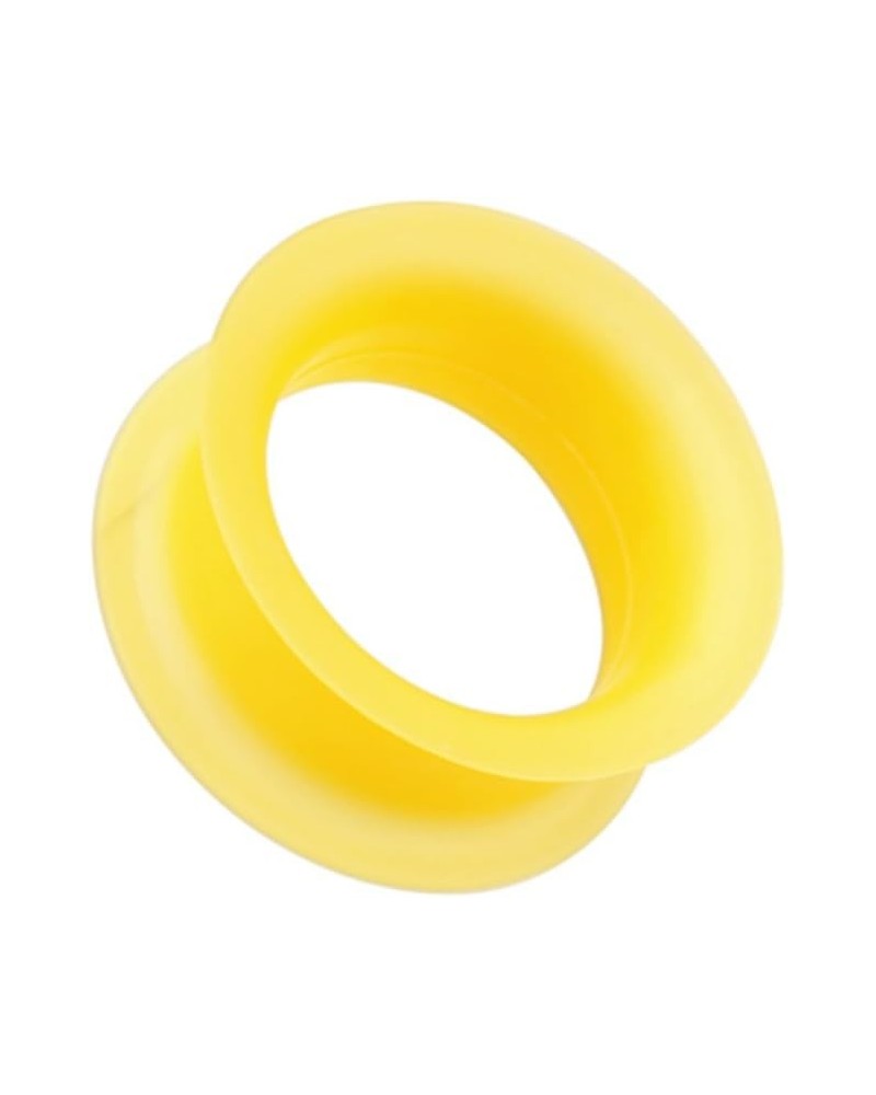 Ultra Thin Flexible Silicone Ear Skin WildKlass Double Flared Tunnel Plug (Sold as Pairs) 1/2" (12.5mm) Yellow $8.95 Body Jew...