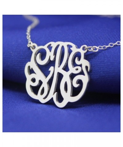 Personalized Monogram Necklace in Sterling Silver - Monogram Necklace - Initials Necklace - Monogram Necklace Personalized Je...