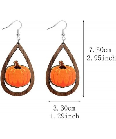 Thanksgiving Earrings for Women Fall Earrings Maple Leaf Pumpkin Teardrop Earring Turkey Mushroom Acorn Earrings Autumn Wood ...