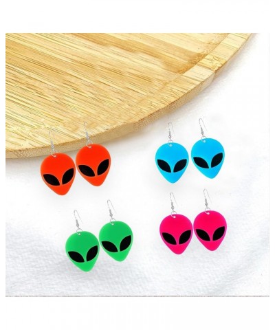 Funny Colorful Aliens Head Dangle Earrings for Women Men Party Jewelry, The Extraterrestrials Earrings for E.T. Cosplay Costu...