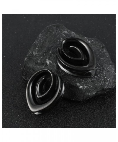 2PCS 8mm-25mm (0G-1") Cool Spiral Saddle Gauges for Ears Women Men, Hypoallergenic 316 Stainless Steel Ear Plugs and Tunnels ...