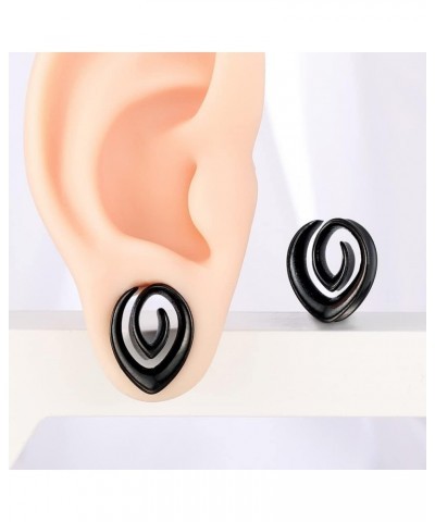 2PCS 8mm-25mm (0G-1") Cool Spiral Saddle Gauges for Ears Women Men, Hypoallergenic 316 Stainless Steel Ear Plugs and Tunnels ...