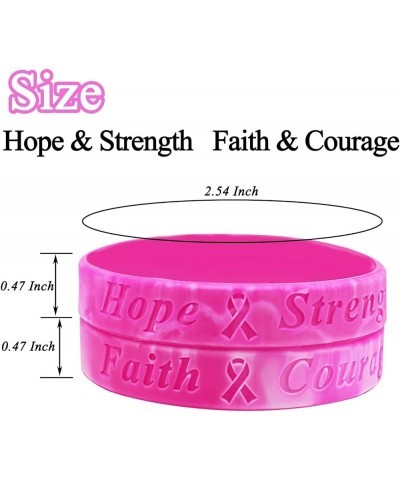 90 Pack Breast Cancer Awareness Bulk Items Pink Ribbon Bracelets for Women Men Adult Fundraiser Party Favors Survivors Gifts ...