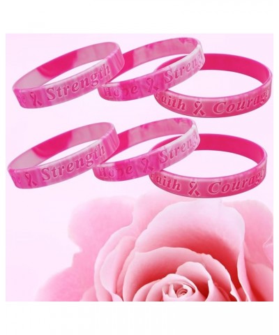 90 Pack Breast Cancer Awareness Bulk Items Pink Ribbon Bracelets for Women Men Adult Fundraiser Party Favors Survivors Gifts ...