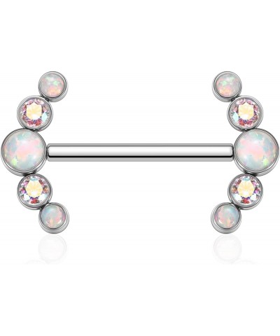 Pair 14G Nipple Rings G23 Titanium Internally Threaded Nipple Barbells 12mm-18mm Bridge Piercing Jewelry Straight Nipple Bar ...