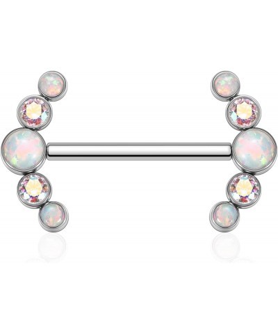 Pair 14G Nipple Rings G23 Titanium Internally Threaded Nipple Barbells 12mm-18mm Bridge Piercing Jewelry Straight Nipple Bar ...