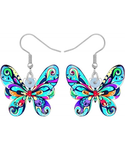 Drop Dangle Big Morpho Menelaus Butterfly Earrings Fashion Insect Jewelry For Women Girls Sky $6.83 Earrings