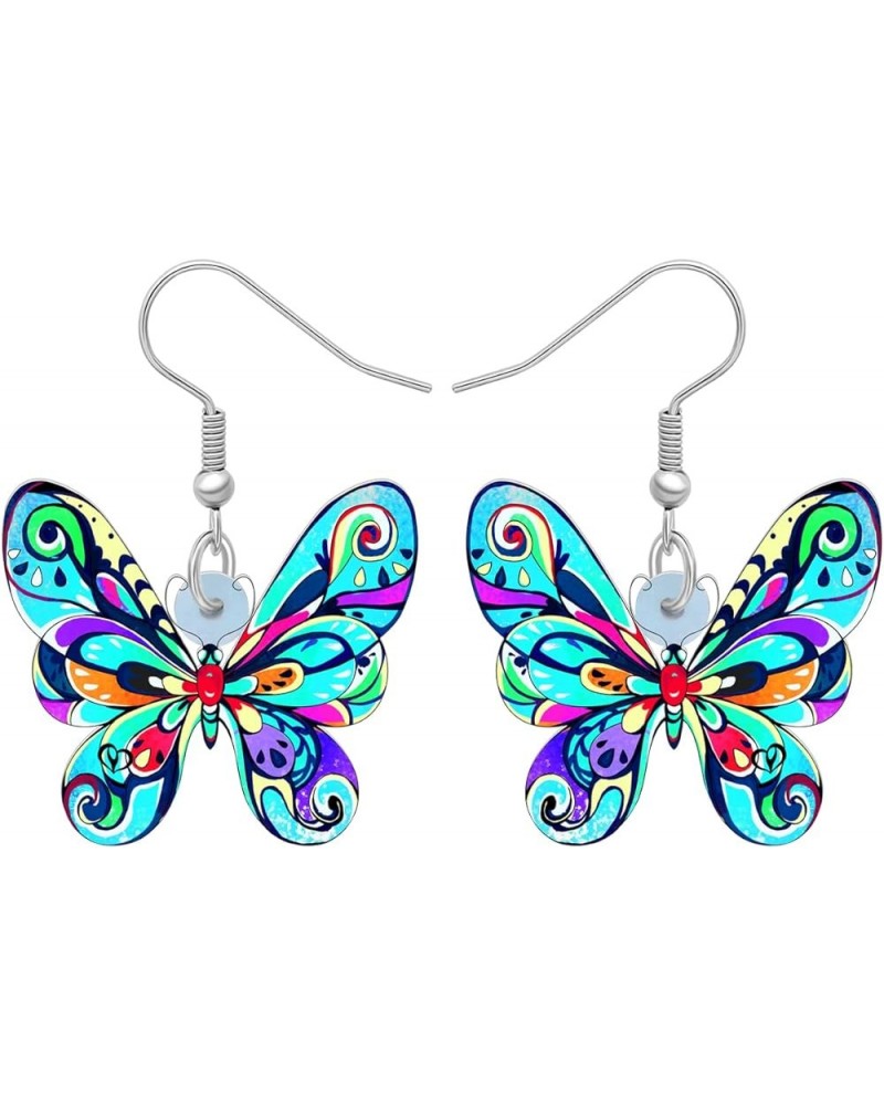 Drop Dangle Big Morpho Menelaus Butterfly Earrings Fashion Insect Jewelry For Women Girls Sky $6.83 Earrings