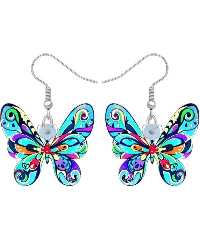 Drop Dangle Big Morpho Menelaus Butterfly Earrings Fashion Insect Jewelry For Women Girls Sky $6.83 Earrings