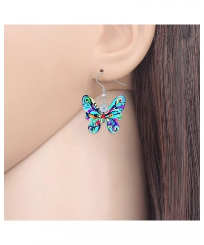 Drop Dangle Big Morpho Menelaus Butterfly Earrings Fashion Insect Jewelry For Women Girls Sky $6.83 Earrings