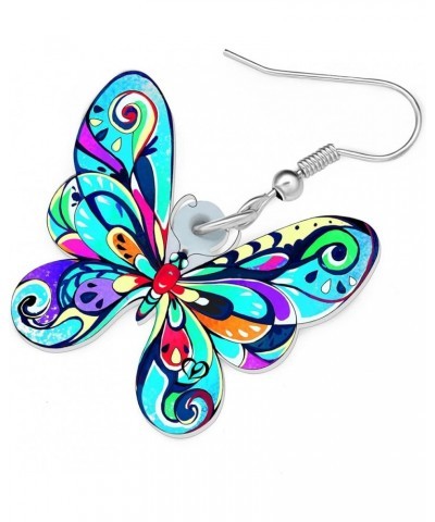 Drop Dangle Big Morpho Menelaus Butterfly Earrings Fashion Insect Jewelry For Women Girls Sky $6.83 Earrings