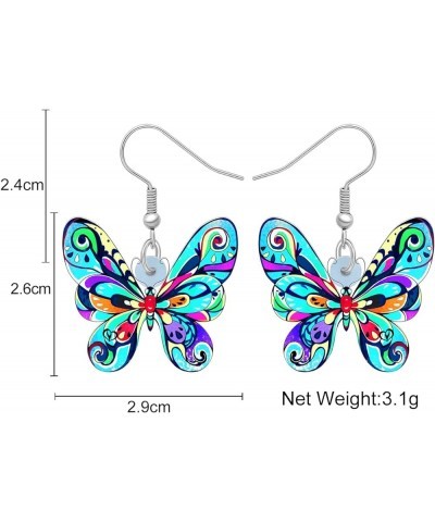 Drop Dangle Big Morpho Menelaus Butterfly Earrings Fashion Insect Jewelry For Women Girls Sky $6.83 Earrings