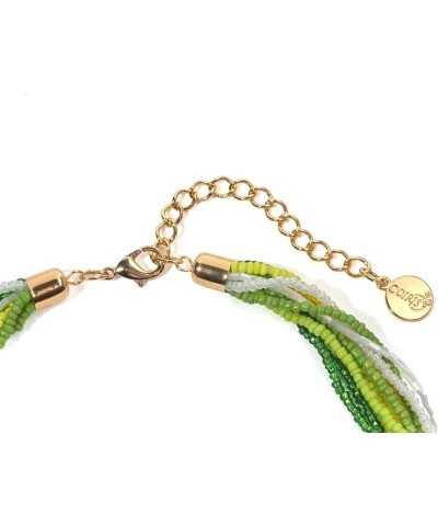 Multi Strand Statement Colorful Beaded Necklace with Big Circle Shell Pendant for Women Jasmine Green $9.68 Jewelry Sets