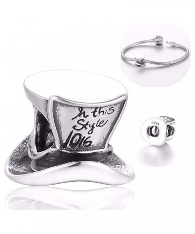 Mad Hatter's Hat Alice in Wonderland 925 Sterling Silver Charm Bead for Pandora & Similar Charm Bracelets or Necklaces $15.60...