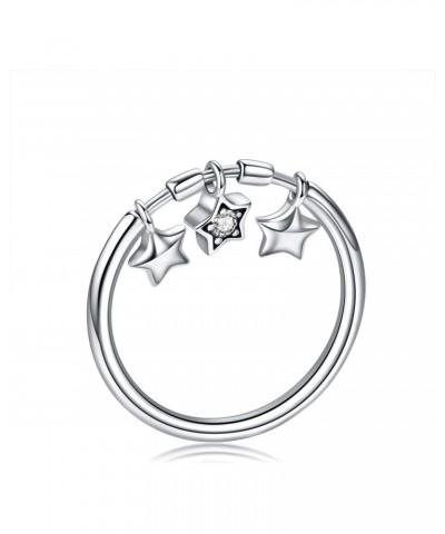 925 Sterling Silver Fashion Sparkling Dangle Star Finger Rings for Women Wedding Engagement Ring Jewelry $11.39 Rings