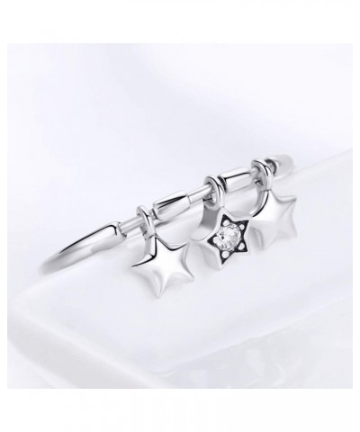 925 Sterling Silver Fashion Sparkling Dangle Star Finger Rings for Women Wedding Engagement Ring Jewelry $11.39 Rings