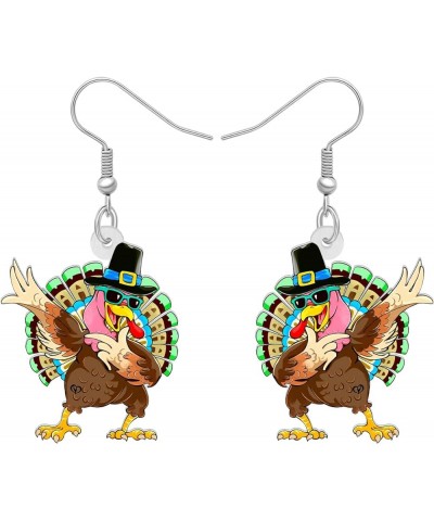 Acrylic Thanksgiving Cartoon Hat Turkey Chicken Earrings Drop Dangle Jewelry For Women Kids Charms Gifts Clay $6.00 Earrings