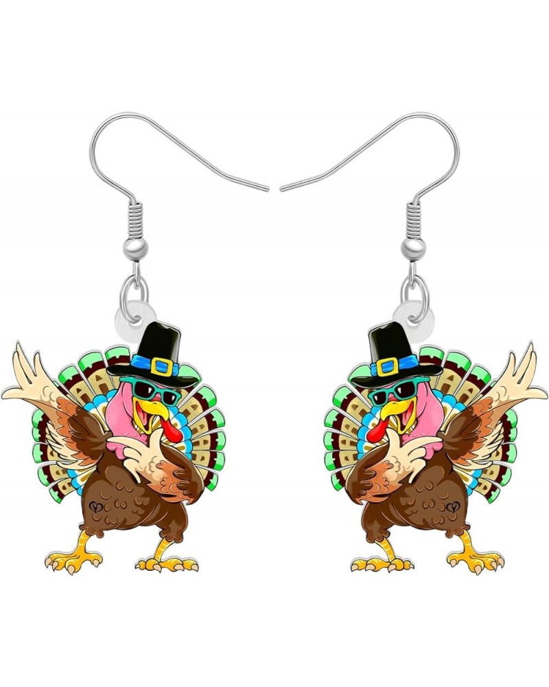 Acrylic Thanksgiving Cartoon Hat Turkey Chicken Earrings Drop Dangle Jewelry For Women Kids Charms Gifts Clay $6.00 Earrings