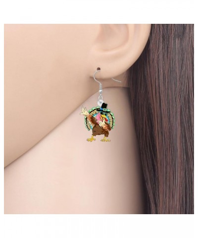 Acrylic Thanksgiving Cartoon Hat Turkey Chicken Earrings Drop Dangle Jewelry For Women Kids Charms Gifts Clay $6.00 Earrings