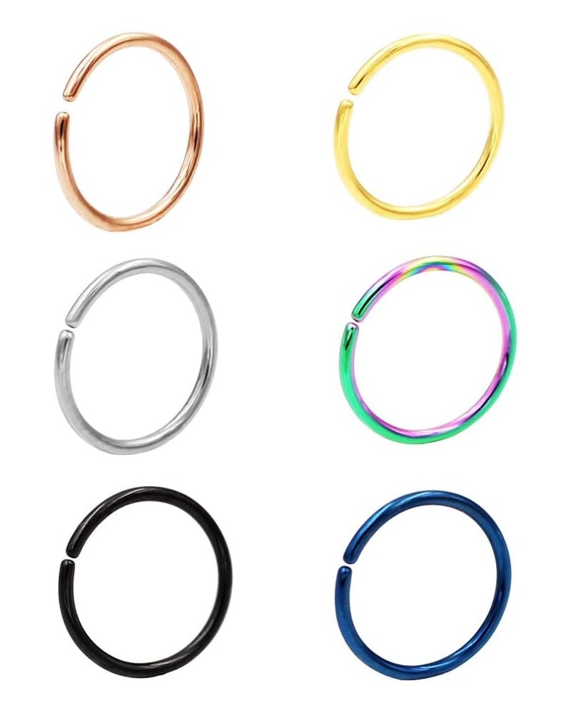 Seamless Nose Rings Hoop Septum Ring Piercing Earrings for Women for Helix Daith Rook Tragus Conch Lip Men's Body Jewelry 22g...