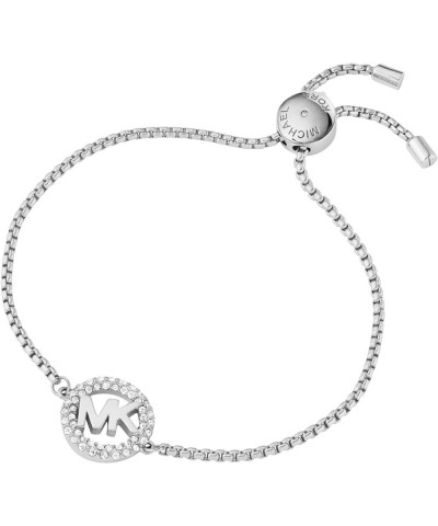 Silver-Tone Bracelet for Women Bracelets Jewelry for Women Pavé Logo Chain $51.21 Bracelets