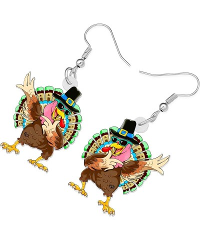 Acrylic Thanksgiving Cartoon Hat Turkey Chicken Earrings Drop Dangle Jewelry For Women Kids Charms Gifts Clay $6.00 Earrings