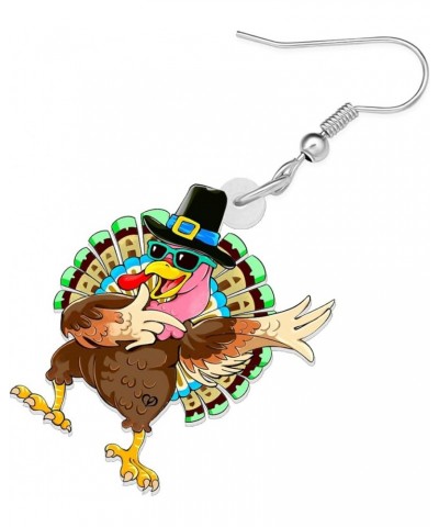 Acrylic Thanksgiving Cartoon Hat Turkey Chicken Earrings Drop Dangle Jewelry For Women Kids Charms Gifts Clay $6.00 Earrings