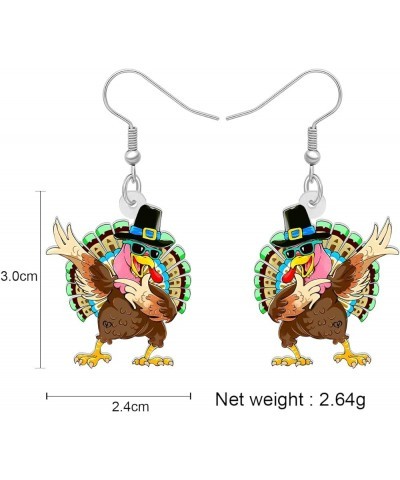 Acrylic Thanksgiving Cartoon Hat Turkey Chicken Earrings Drop Dangle Jewelry For Women Kids Charms Gifts Clay $6.00 Earrings