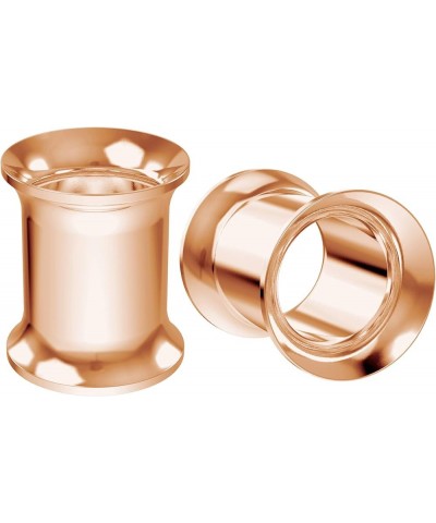 2pc Surgical Stainless Steel Tunnel Plugs Metal Gauges Earrings Flesh Ear Expander Double Flared Rosegold - 8mm (0g) $9.71 Bo...