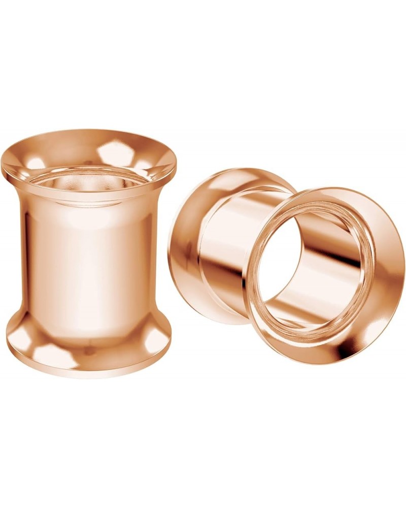 2pc Surgical Stainless Steel Tunnel Plugs Metal Gauges Earrings Flesh Ear Expander Double Flared Rosegold - 8mm (0g) $9.71 Bo...