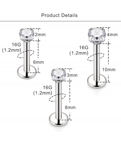 G23 Titanium Tragus Piercing Jewelry 20G 18G 16G Medusa Labret Monroe Lip Rings Internally Threaded Conch Piercing Jewelry Di...