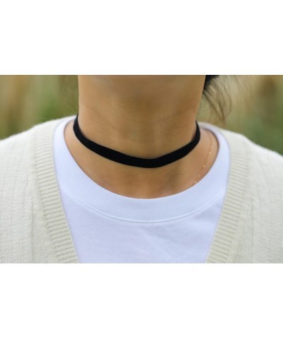 Classic Black Velvet 10mm Choker Necklace Black $5.93 Necklaces