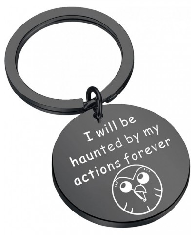 Owl House Fan Gift Hooty Keychain I Will Be Haunted by My Actions Forever Black $10.73 Earrings