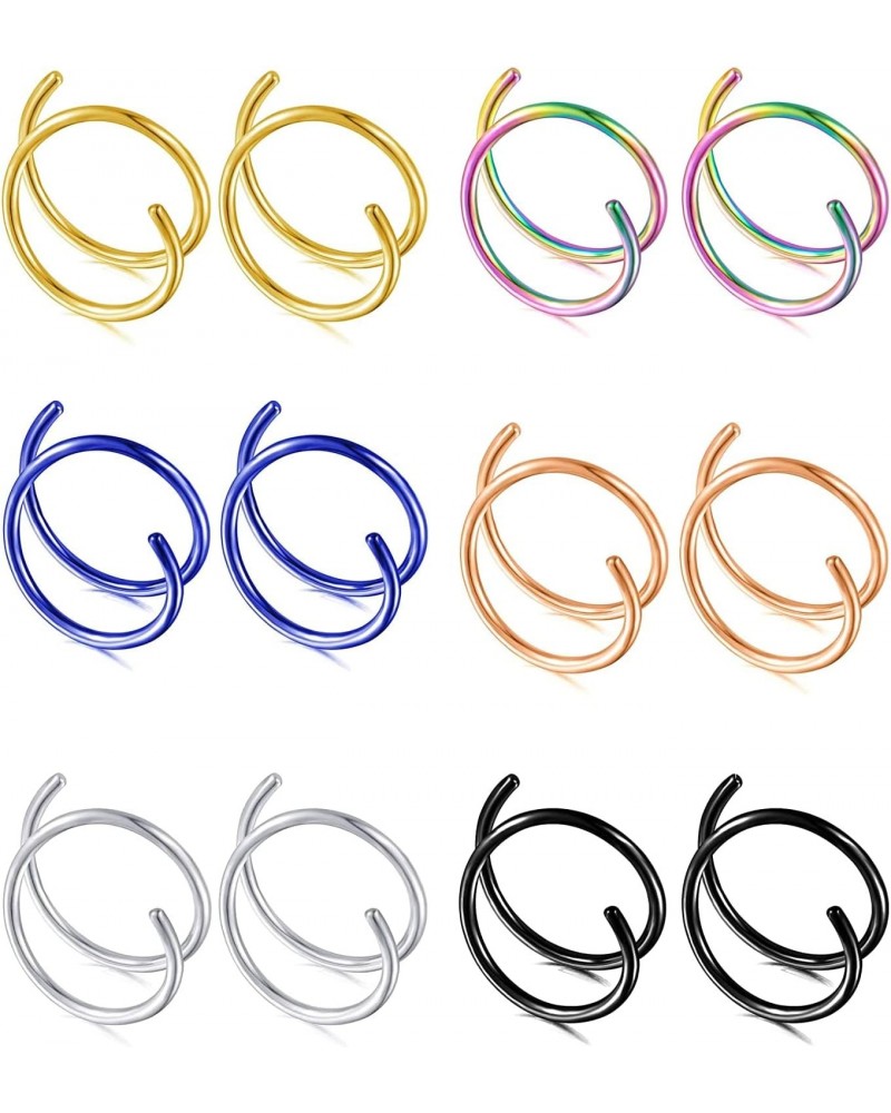 16G 8mm Surgical Steel Nose Septum Horseshoe Hoop Eyebrow Lip Navel Belly Nipple Piercing Ring 8mm Helix Tragus Daith Rook Ea...