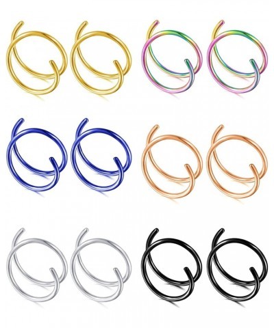 16G 8mm Surgical Steel Nose Septum Horseshoe Hoop Eyebrow Lip Navel Belly Nipple Piercing Ring 8mm Helix Tragus Daith Rook Ea...