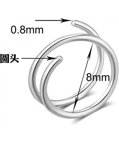 16G 8mm Surgical Steel Nose Septum Horseshoe Hoop Eyebrow Lip Navel Belly Nipple Piercing Ring 8mm Helix Tragus Daith Rook Ea...