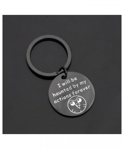 Owl House Fan Gift Hooty Keychain I Will Be Haunted by My Actions Forever Black $10.73 Earrings