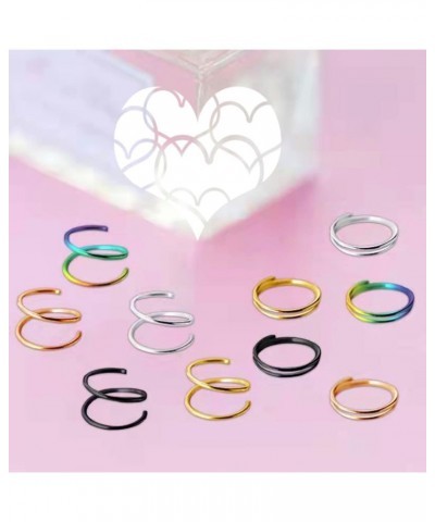 16G 8mm Surgical Steel Nose Septum Horseshoe Hoop Eyebrow Lip Navel Belly Nipple Piercing Ring 8mm Helix Tragus Daith Rook Ea...