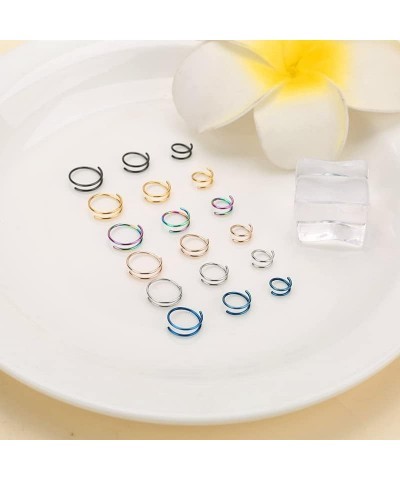 16G 8mm Surgical Steel Nose Septum Horseshoe Hoop Eyebrow Lip Navel Belly Nipple Piercing Ring 8mm Helix Tragus Daith Rook Ea...