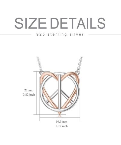 Peace Angel Cross Necklace for Women Sterling Silver Peace Sign Cross Pendant Necklace Heart Love Jewelry Heart $20.25 Necklaces