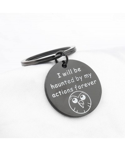 Owl House Fan Gift Hooty Keychain I Will Be Haunted by My Actions Forever Black $10.73 Earrings