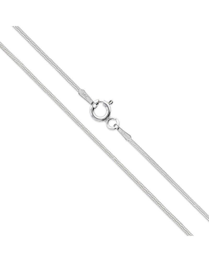 Sterling Silver Round Snake 0.8mm 0.9mm 1mm 1.2mm 1.6mm Chain 925 Italy Necklace 0.8mm Length 22 Inches $11.74 Necklaces