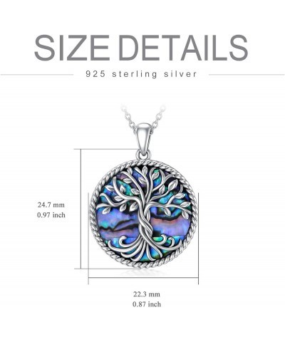 Tree of Life Necklaces 925 Sterling Silver Abalone Shell Family Tree Pendant Necklace Jewelry Gifts for Women Teen Girls Frie...